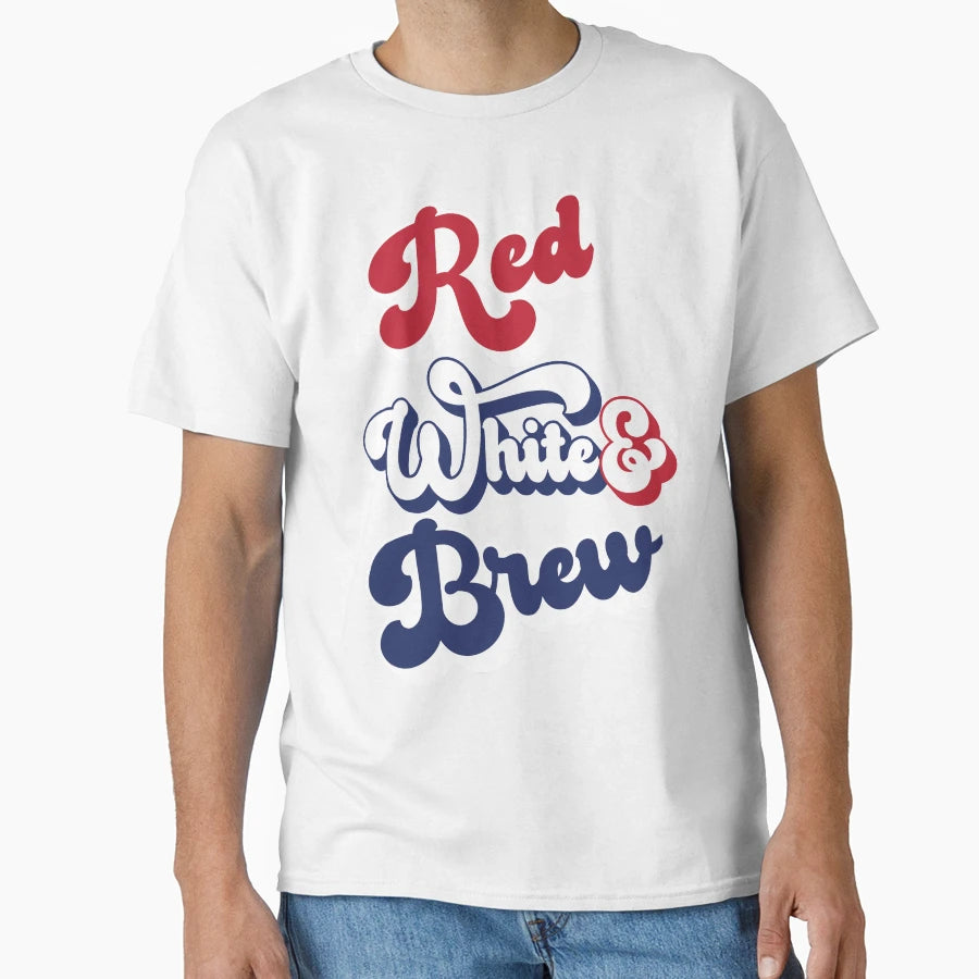 Red White Brew T-Shirt - Fun Novelty Design Men Women - T-Shirt, Sweatshirt, Hoodie