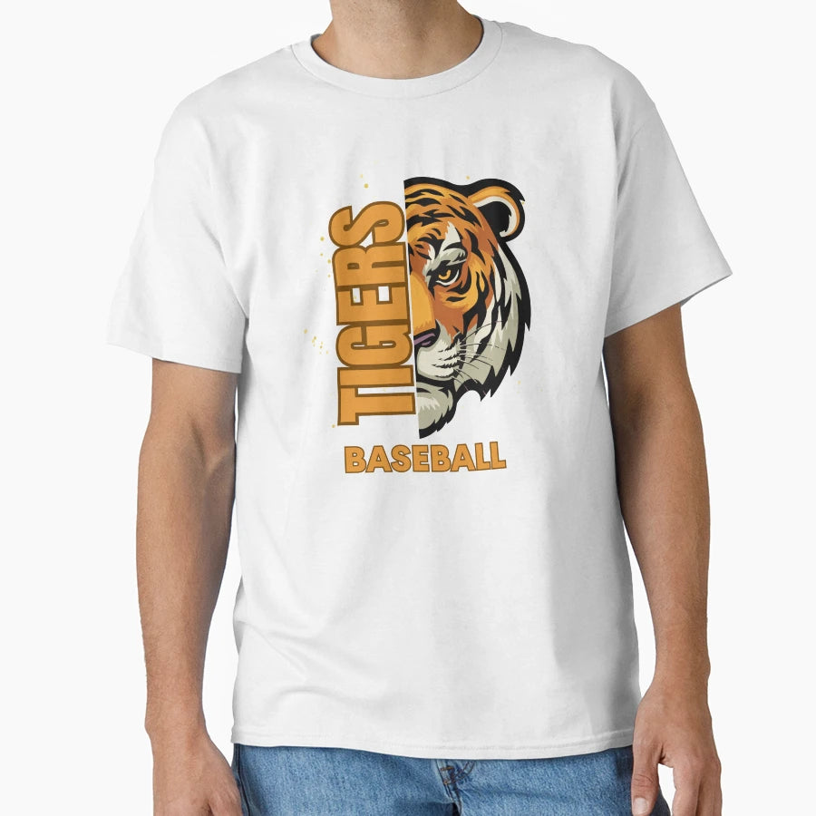 Tigers Baseball T-Shirt - Minimalist Print for Adults - T-Shirt, Sweatshirt, Hoodie