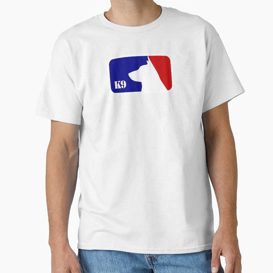Police K9 Patriotic Red Blue German T-Shirt - Custom Art Print for Adults - T-Shirt, Sweatshirt, Hoodie