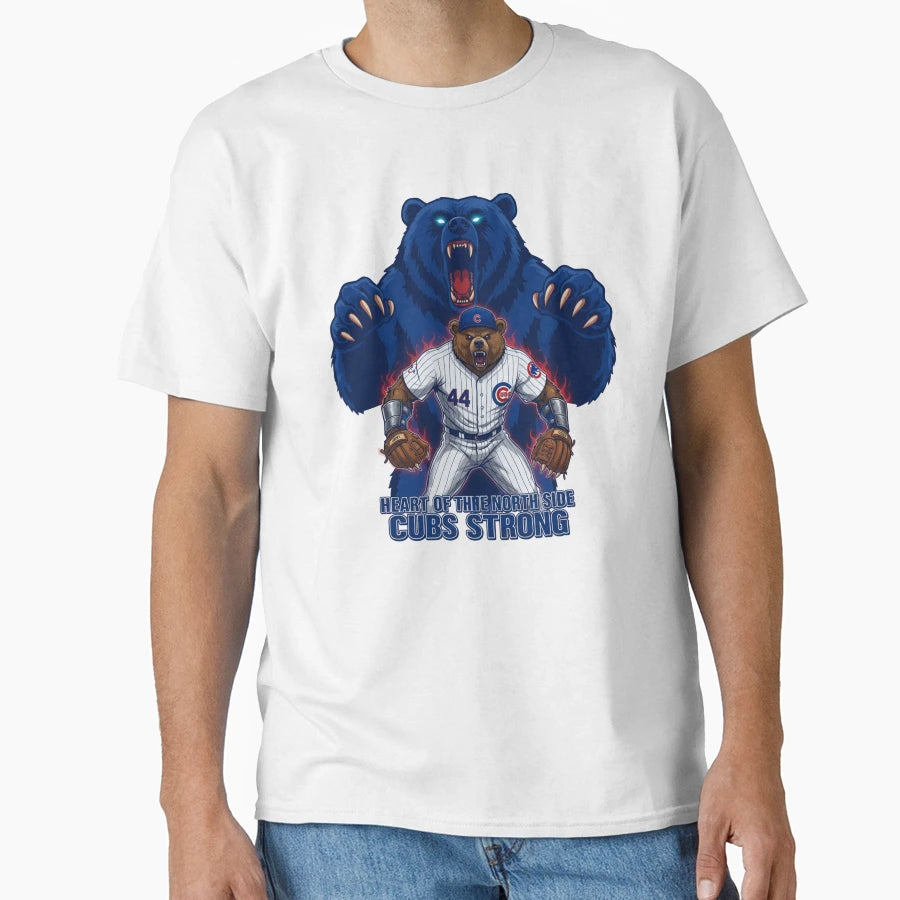 Furious Bear Baseball Mascot Chicago T-Shirt - Graphic Print Men Women - T-Shirt, Sweatshirt, Hoodie