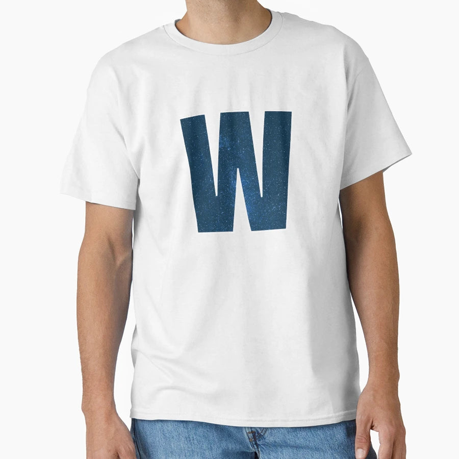 Letter W Stars Sky Monogram Art T-Shirt - Aesthetic Graphic Unisex - T-Shirt, Sweatshirt, Hoodie