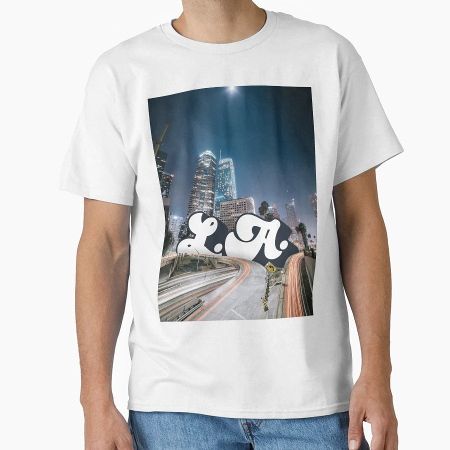 Los Angeles Glow City Streets After T-Shirt - Minimalist Print Men Women - T-Shirt, Sweatshirt, Hoodie