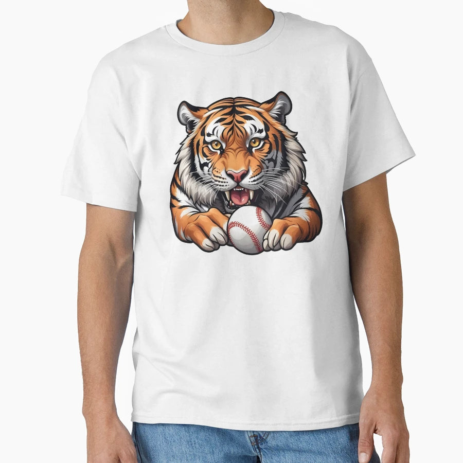 Tiger Baseball Clipart T-Shirt - Graphic Print Men Women - T-Shirt, Sweatshirt, Hoodie