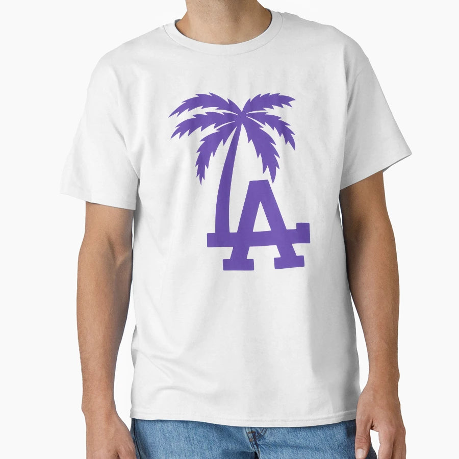 Los Angeles Palm Icon Simple Purple City T-Shirt - Novelty Apparel Unisex - T-Shirt, Sweatshirt, Hoodie