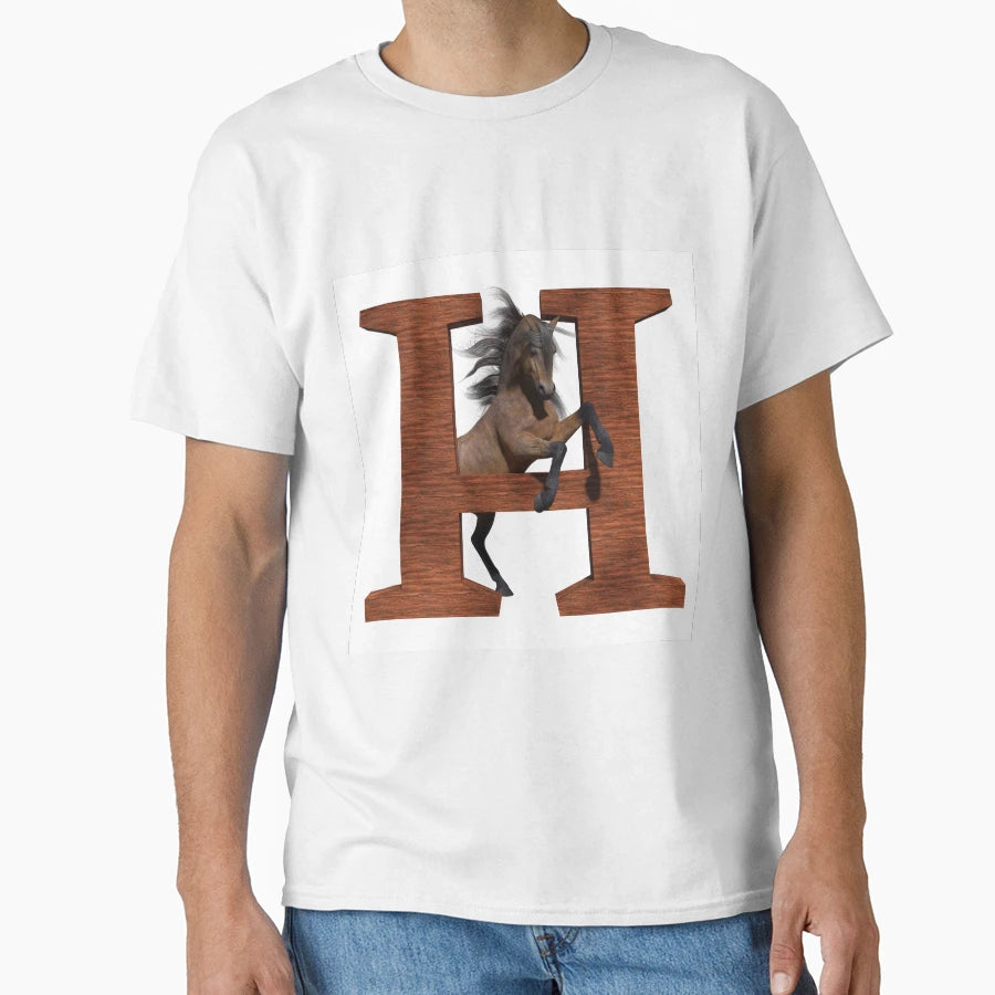 H Is Horse T-Shirt - Minimalist Print Men Women - T-Shirt, Sweatshirt, Hoodie