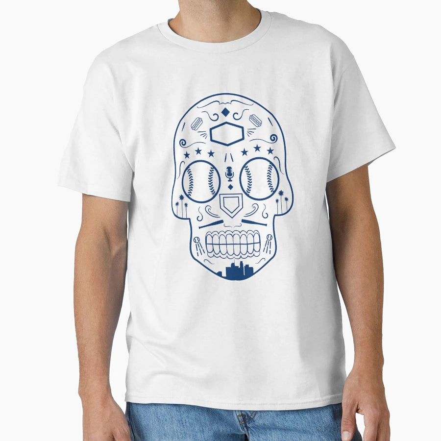 Los Angeles Baseball Sugar Skull T-Shirt - Graphic Print for Adults - T-Shirt, Sweatshirt, Hoodie