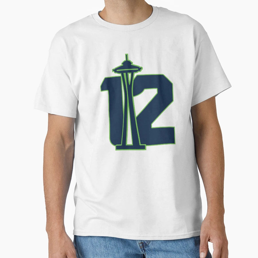 Seattles 12Th T-Shirt - Minimalist Print for Adults - T-Shirt, Sweatshirt, Hoodie