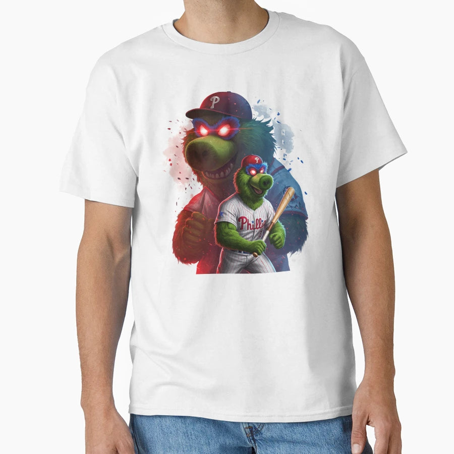 Angry Green Mascot Baseball Batter T-Shirt - Novelty Apparel Unisex - T-Shirt, Sweatshirt, Hoodie