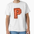 Letter Art Orange Pixel Pattern P T-Shirt - Trendy Graphic Unisex - T-Shirt, Sweatshirt, Hoodie