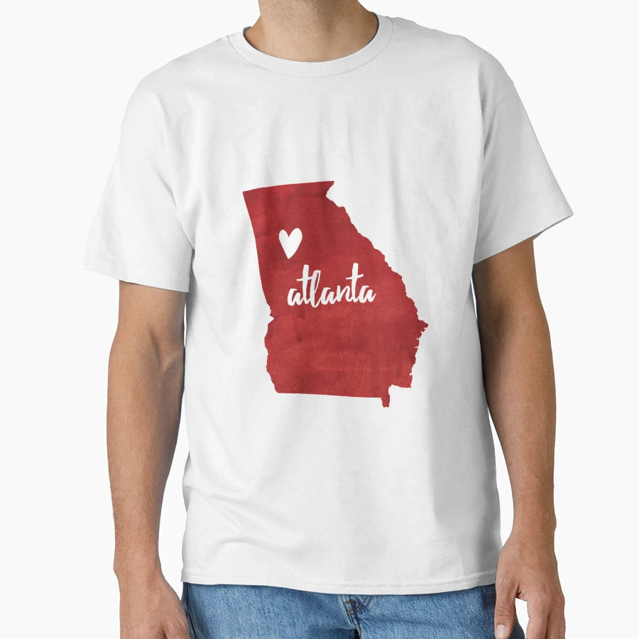 Atlanta Ga Red T-Shirt - Graphic Print for Adults - T-Shirt, Sweatshirt, Hoodie