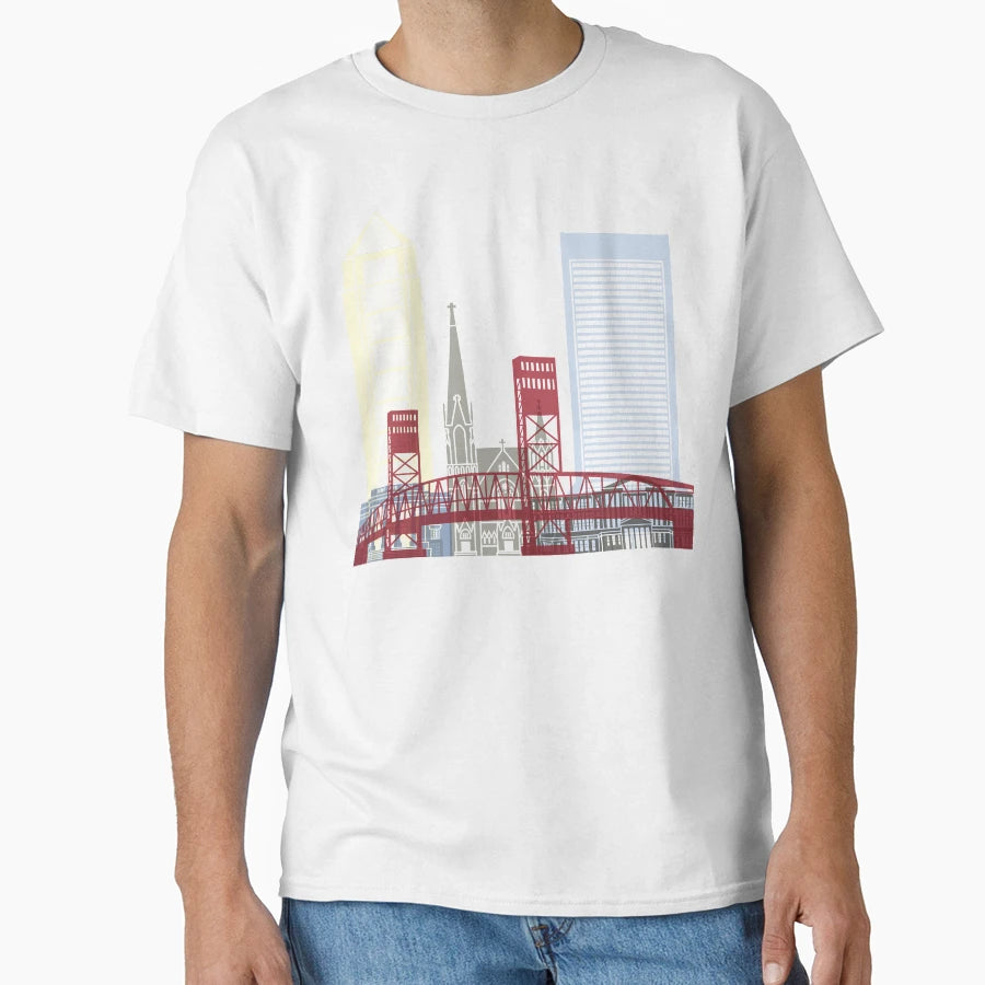 Jacksonville Skyline T-Shirt - Unique Graphic Men Women - T-Shirt, Sweatshirt, Hoodie