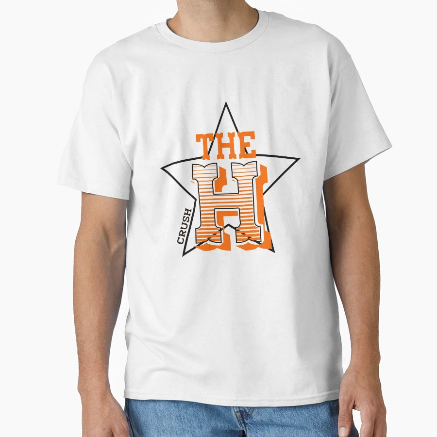 H Orange Houston Texas Star Crush City T-Shirt - Aesthetic Graphic Unisex - T-Shirt, Sweatshirt, Hoodie
