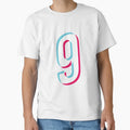 Number 9 Tik Tok Glitch Effect Blue T-Shirt - Novelty Apparel Men Women - T-Shirt, Sweatshirt, Hoodie