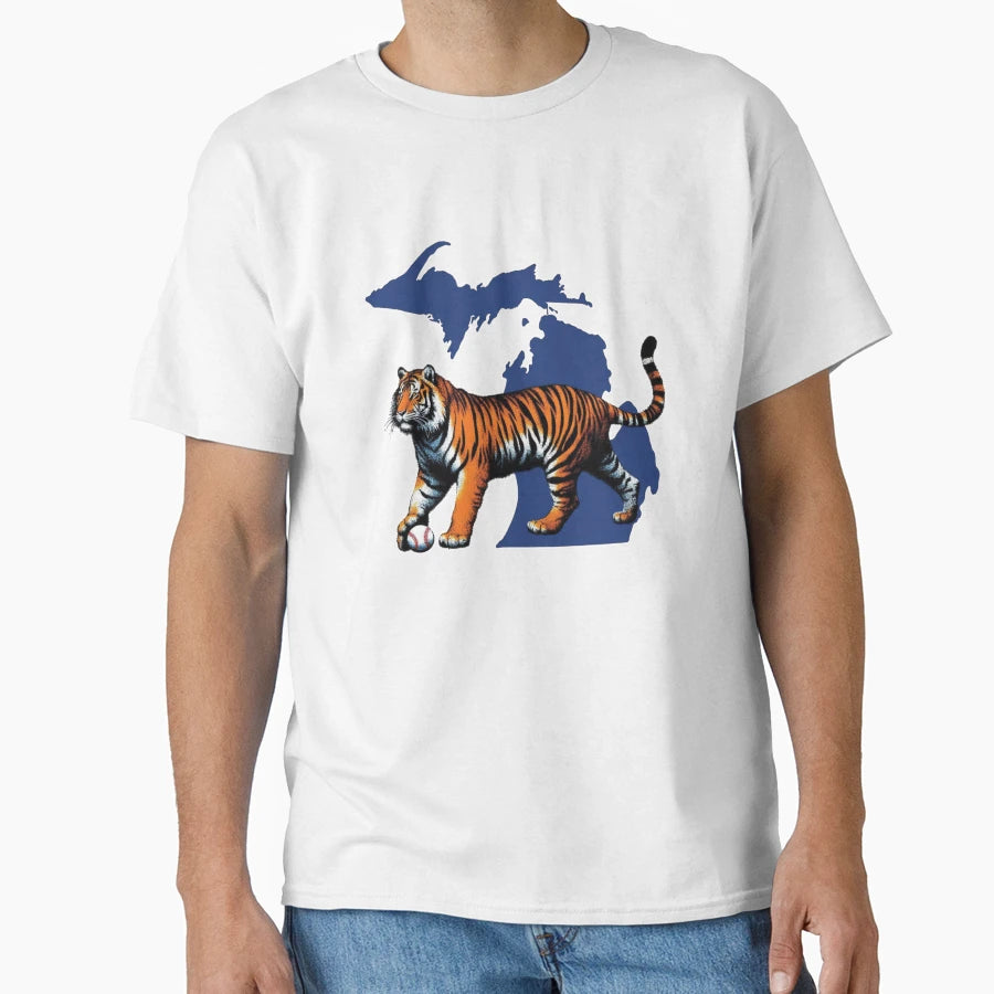 Michigan Tiger T-Shirt - Minimalist Print Unisex - T-Shirt, Sweatshirt, Hoodie