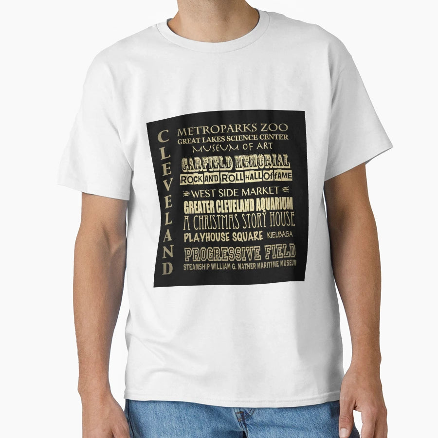 Cleveland Ohio Famous Landmarks T-Shirt - Fun Novelty Design Men Women - T-Shirt, Sweatshirt, Hoodie