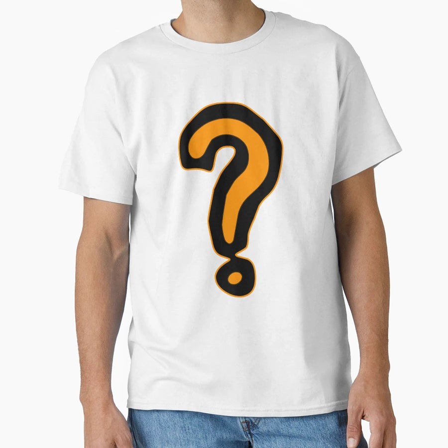 Orange Question Mark T-Shirt - Graphic Print Unisex - T-Shirt, Sweatshirt, Hoodie