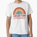 Houston Texas Rainbow Sunset T-Shirt - Unique Graphic for Adults - T-Shirt, Sweatshirt, Hoodie