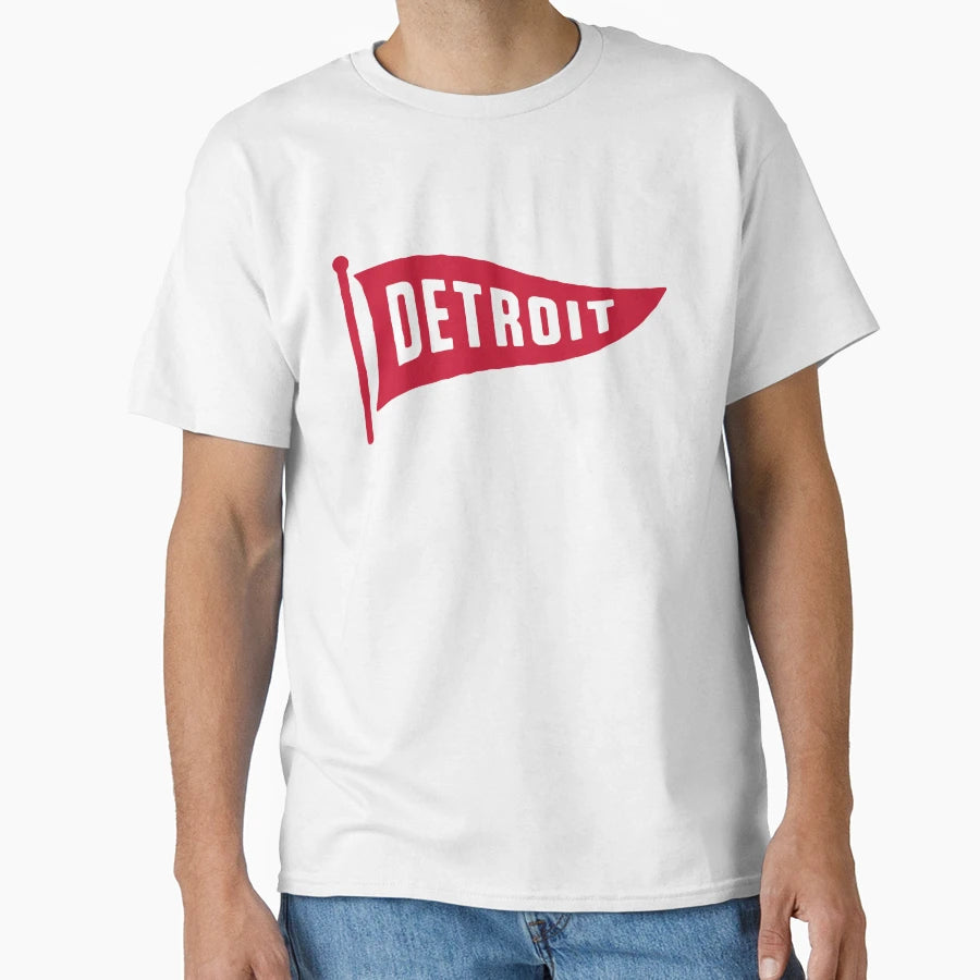 Detroit Pennant T-Shirt - Aesthetic Graphic for Adults - T-Shirt, Sweatshirt, Hoodie