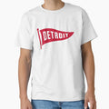 Detroit Pennant T-Shirt - Aesthetic Graphic for Adults - T-Shirt, Sweatshirt, Hoodie