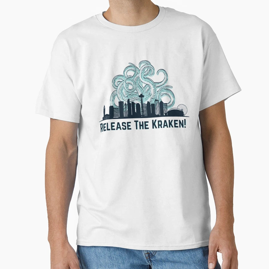 Release Kraken Seattle Kraken Go T-Shirt - Novelty Apparel for Adults - T-Shirt, Sweatshirt, Hoodie