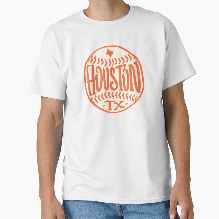 Houston Texas Hand Drawn Baseball T-Shirt - Graphic Print for Adults - T-Shirt, Sweatshirt, Hoodie
