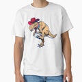 Cowboy Dinosaur T Rex Ai Original Art T-Shirt - Trendy Graphic for Adults - T-Shirt, Sweatshirt, Hoodie