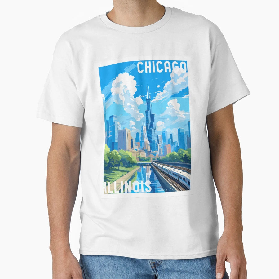 Chicago Illinois Usa T-Shirt - Fun Novelty Design Men Women - T-Shirt, Sweatshirt, Hoodie