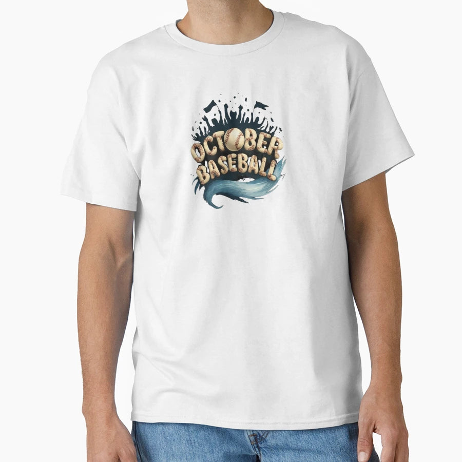 October Baseball Wave Energy Ivory T-Shirt - Casual Everyday Wear Unisex - T-Shirt, Sweatshirt, Hoodie