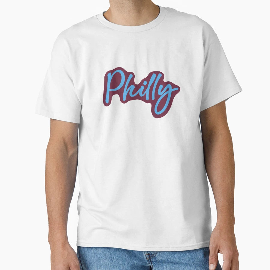 Philly Handwritten Font T-Shirt - Custom Art Print Men Women - T-Shirt, Sweatshirt, Hoodie