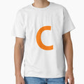 Orange Color Letter C T-Shirt - Minimalist Print Men Women - T-Shirt, Sweatshirt, Hoodie