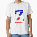 Zeta Symbol American Flag T-Shirt - Graphic Print Unisex - T-Shirt, Sweatshirt, Hoodie