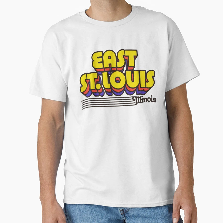 East St Louis Illinois Stripes T-Shirt - Aesthetic Graphic Men Women - T-Shirt, Sweatshirt, Hoodie