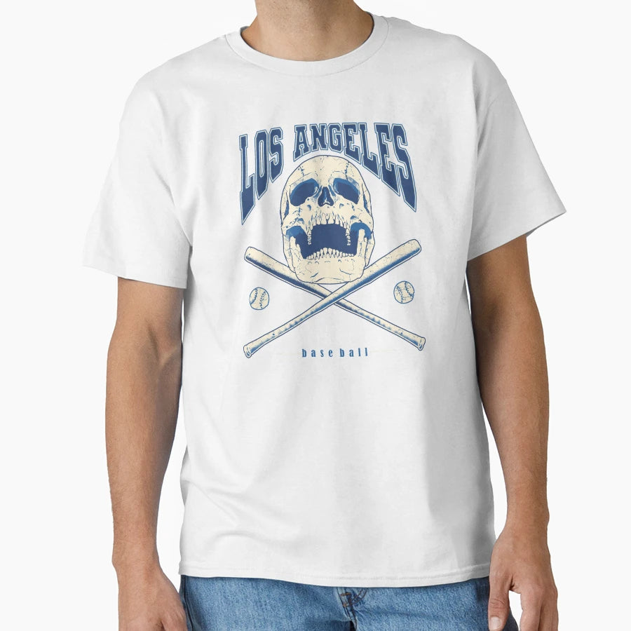 Skull Los Angeles Baseball T-Shirt - Custom Art Print for Adults - T-Shirt, Sweatshirt, Hoodie