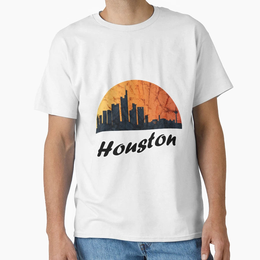 Houston Texas Skyline Sunset T-Shirt - Unique Graphic for Adults - T-Shirt, Sweatshirt, Hoodie