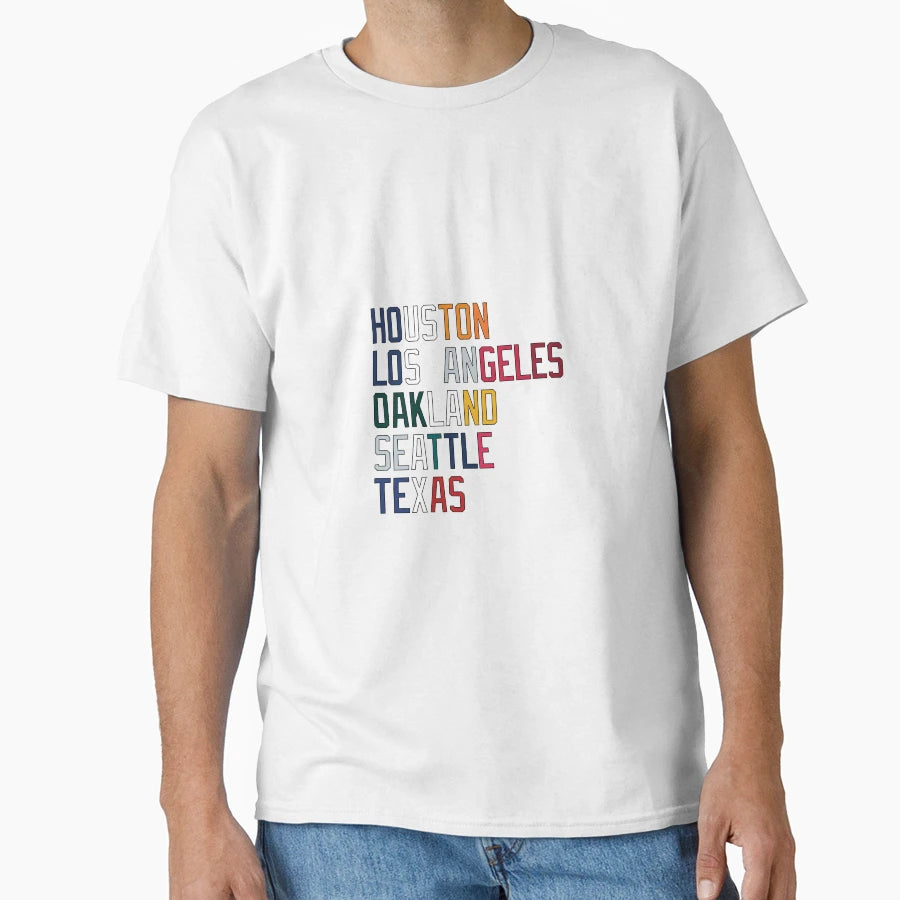 Al West Team Colors And Locations T-Shirt - Aesthetic Graphic Men Women - T-Shirt, Sweatshirt, Hoodie
