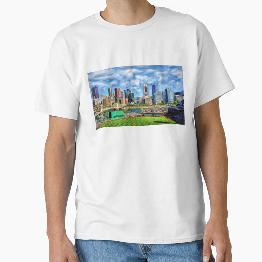 Pittsburgh Skyline Pnc Field T-Shirt - Aesthetic Graphic for Adults - T-Shirt, Sweatshirt, Hoodie