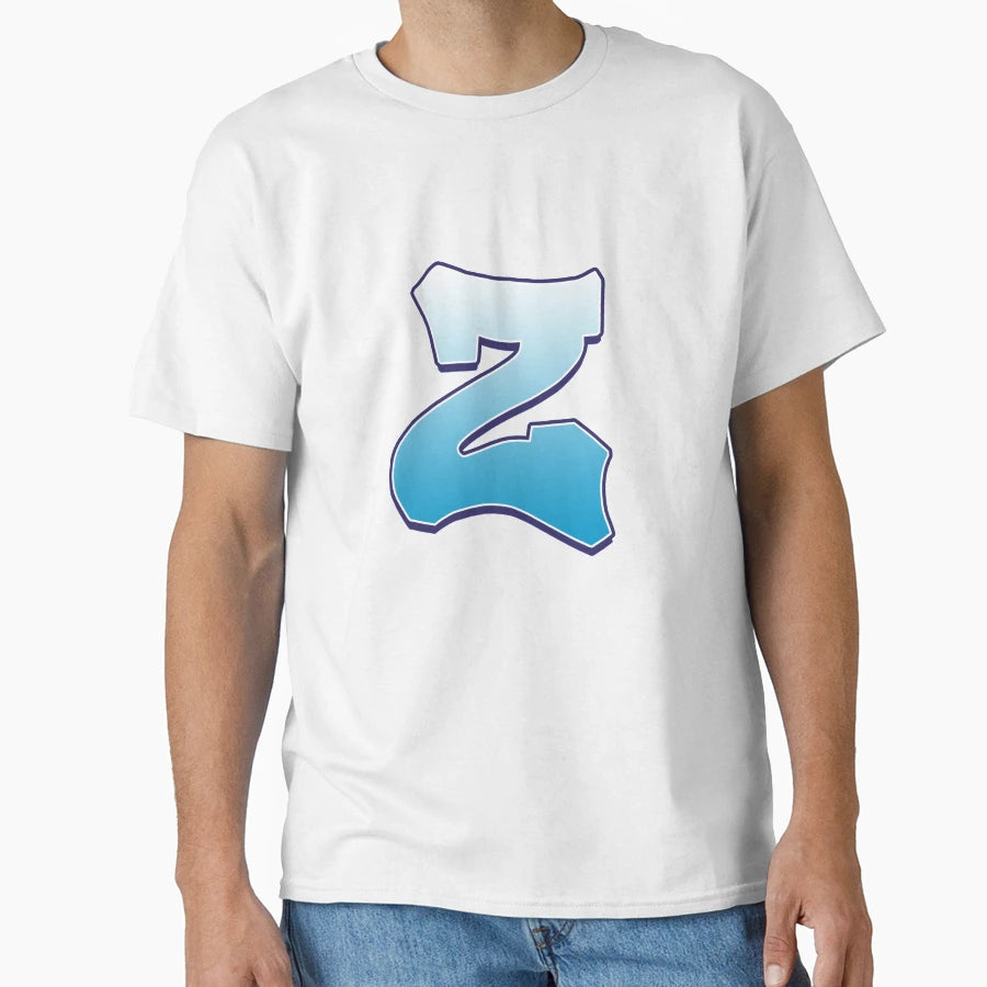 Letter Z Blue T-Shirt - Minimalist Print for Adults - T-Shirt, Sweatshirt, Hoodie