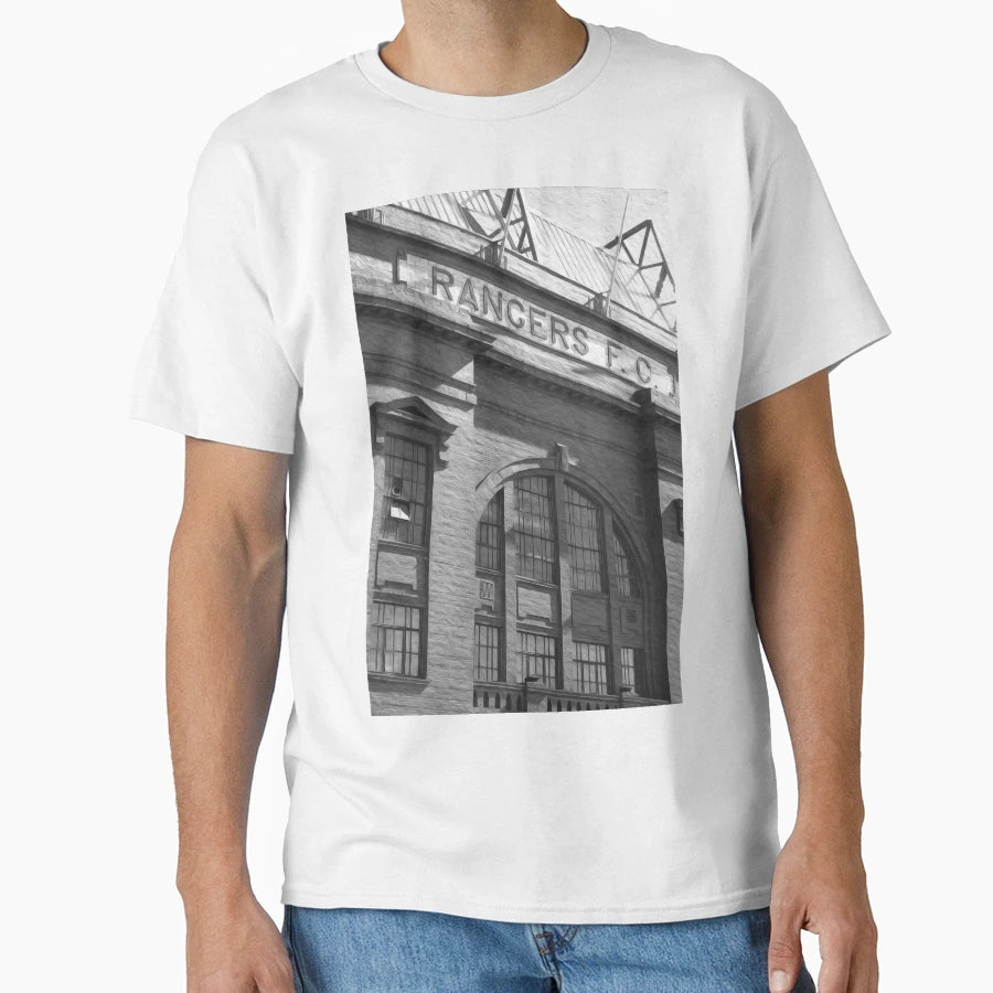 Ibrox Black And White T-Shirt - Graphic Print Unisex - T-Shirt, Sweatshirt, Hoodie