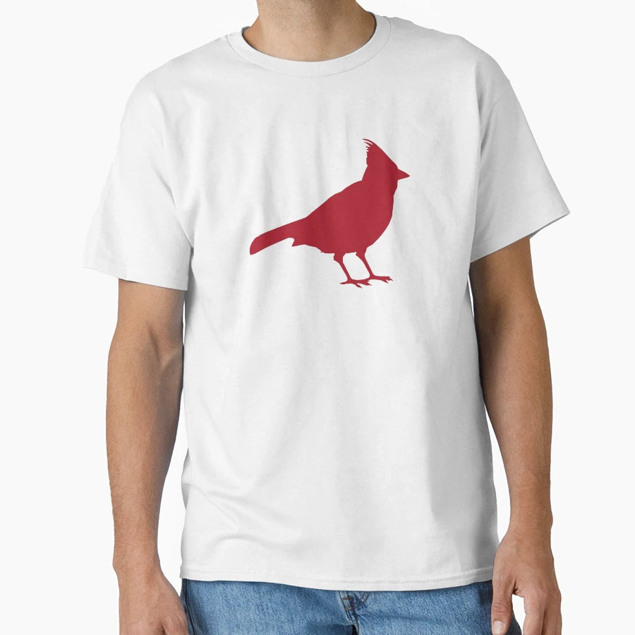 Bright Red Cardinal Bird Silhouette T-Shirt - Casual Everyday Wear Unisex - T-Shirt, Sweatshirt, Hoodie