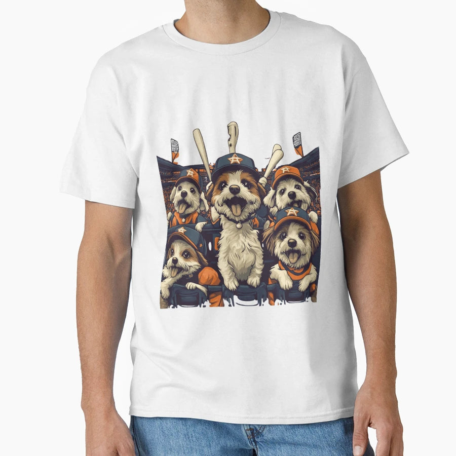 Astros Dogs Game Day Cheers T-Shirt - Aesthetic Graphic for Adults - T-Shirt, Sweatshirt, Hoodie