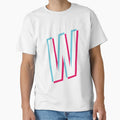 Copy Letter W Tik Tok Glitch Effect T-Shirt - Minimalist Print for Adults - T-Shirt, Sweatshirt, Hoodie