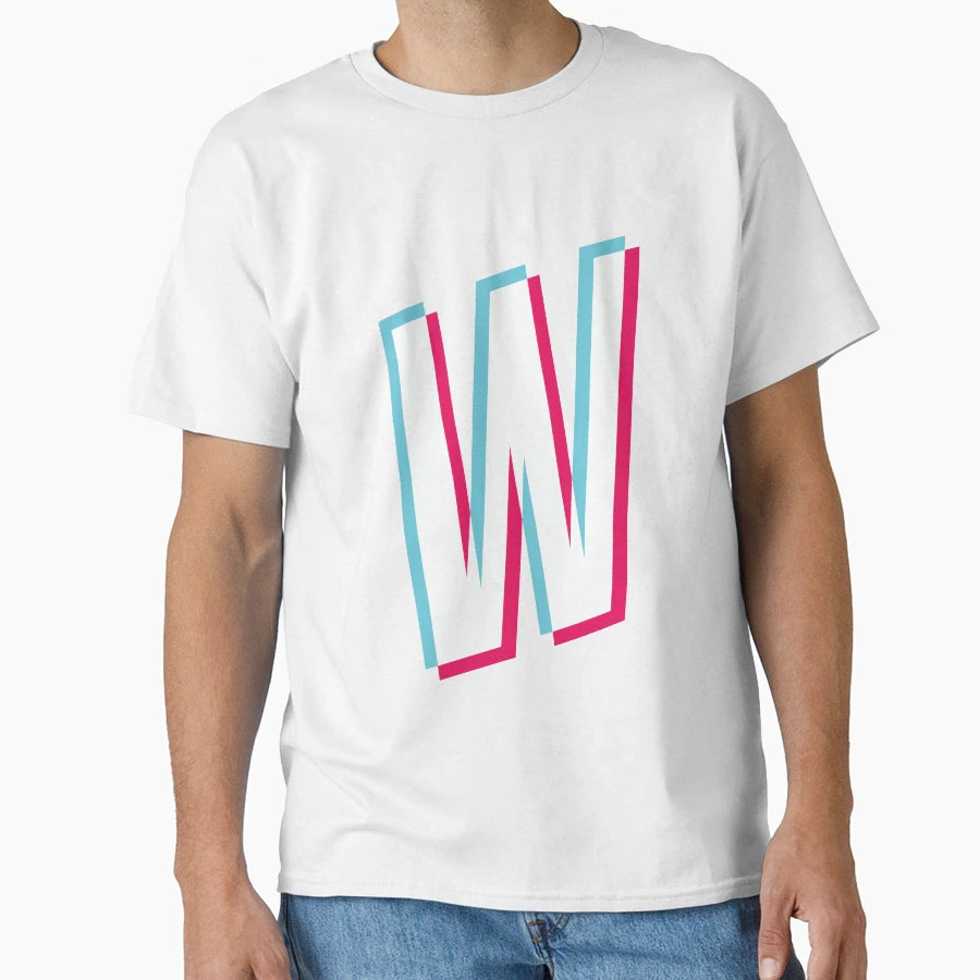 Copy Letter W Tik Tok Glitch Effect T-Shirt - Minimalist Print for Adults - T-Shirt, Sweatshirt, Hoodie