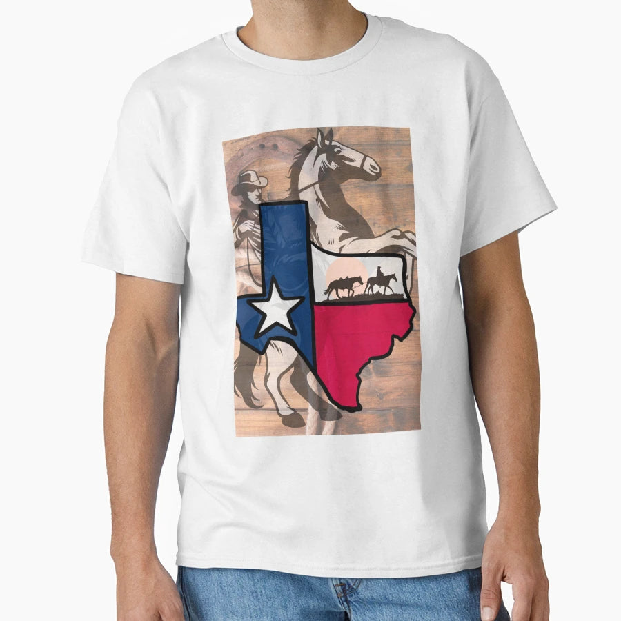 Texas Cowboy T-Shirt - Trendy Graphic Unisex - T-Shirt, Sweatshirt, Hoodie