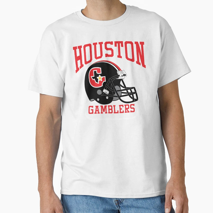 Houston Gamblers Helmet T-Shirt - Casual Everyday Wear Men Women - T-Shirt, Sweatshirt, Hoodie