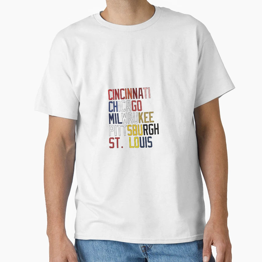 Nl Central Teams Locations And Colors T-Shirt - Aesthetic Graphic Men Women - T-Shirt, Sweatshirt, Hoodie
