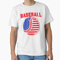 Red White Blue Baseball Mom T-Shirt - Graphic Print Unisex - T-Shirt, Sweatshirt, Hoodie
