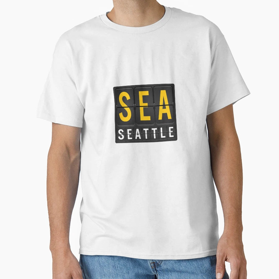 Sea Seattle Airport Code T-Shirt - Aesthetic Graphic for Adults - T-Shirt, Sweatshirt, Hoodie