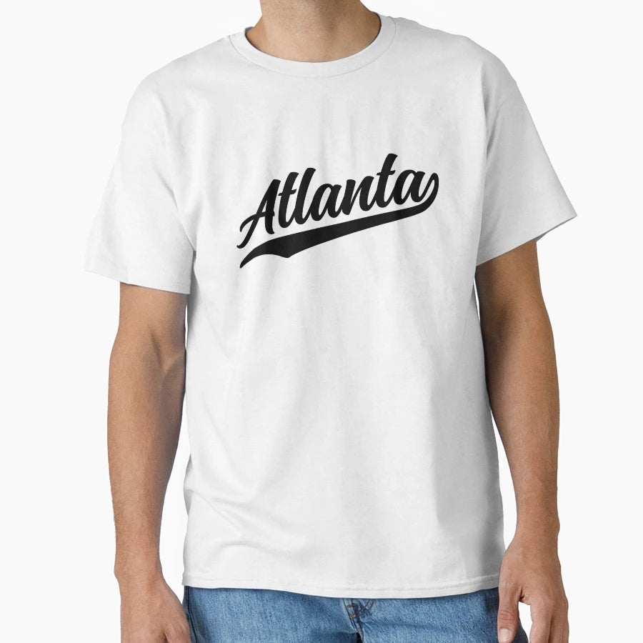 Atlanta Cursive Script Sports T-Shirt - Novelty Apparel Unisex - T-Shirt, Sweatshirt, Hoodie
