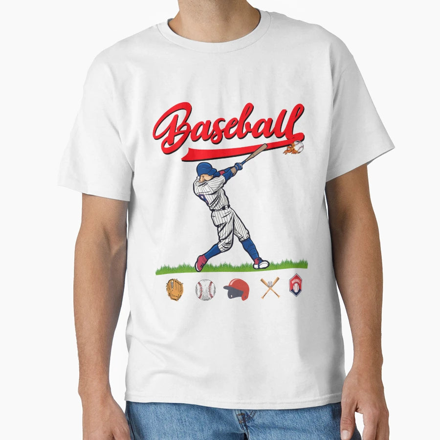 Baseball Player T-Shirt - Minimalist Print Men Women - T-Shirt, Sweatshirt, Hoodie