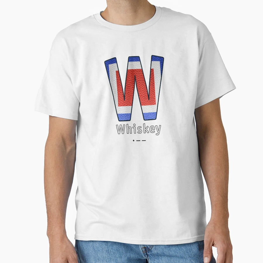 Whiskey Navy Alphabet Leather T-Shirt - Streetwear Style for Adults - T-Shirt, Sweatshirt, Hoodie